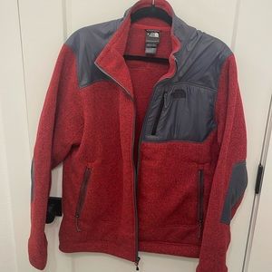THE NORTH FACE, men’s Large, maroon and gray sweater jacket